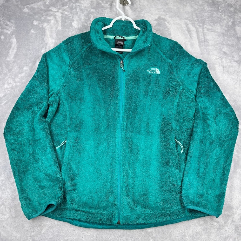 THE NORTH FACE Osito 2 Fleece Jacket Womens Large Teal Green Full Zip Soft